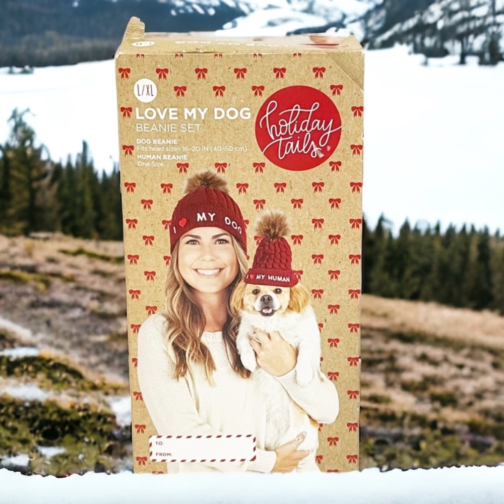 Dog Pet My Human My Dog Knit Beanie Hat Picture Prop Family Photo L/XL NEW